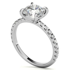 Low Set Claw Prong Moissanite Engagement Ring