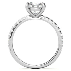 Low Set Claw Prong Moissanite Engagement Ring