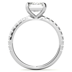 Low Set Claw Prong Princess cut Moissanite Engagement Ring