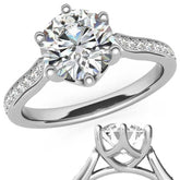 Round 6-Prong Trellis Moissanite Engagement Ring