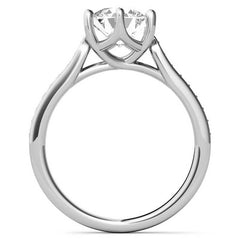 Round 6-Prong Trellis Moissanite Engagement Ring