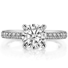 Round or Cushion Moissanite Engagement Ring