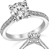 Round or Cushion Moissanite Engagement Ring