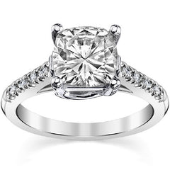 Cushion Trellis Moissanite Engagement Ring