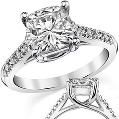 Cushion Trellis Moissanite Engagement Ring