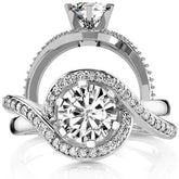 Round Halo Bypass Moissanite Engagement Ring