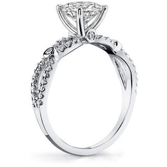 Split Shank Moissanite & Diamond Engagement Ring