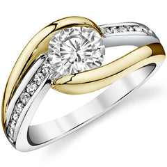 Modern Style Moissanite Engagement Ring