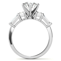 Square & Baguette Moissanite Engagement Ring Setting, 0.72ct