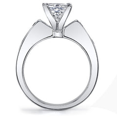 Square Moissanite Engagement Ring Setting, 2.1ct