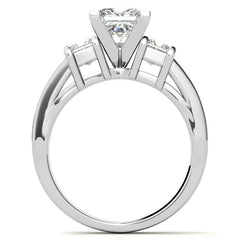 4mm Square Moissanite Engagement Ring Setting 1.64ct