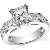 Channel Set Princess cut Moissanite Engagement Ring 2.2ct