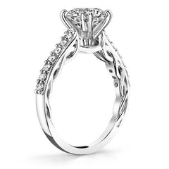 Round Brilliant Moissanite Designer Inspired Engagement Ring, 0.28ct