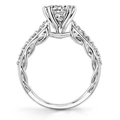 Round Brilliant Moissanite Designer Inspired Engagement Ring, 0.28ct