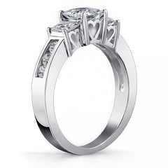5.5mm Princess cut Moissanite Engagement Ring, 1.9ct