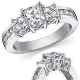 5.5mm Princess cut Moissanite Engagement Ring, 1.9ct