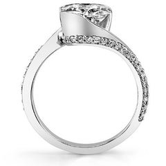 Cushion Semi-Bezel Bypass Moissanite Engagement Ring