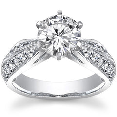 Round Brilliant Moissanite Engagement Ring Setting