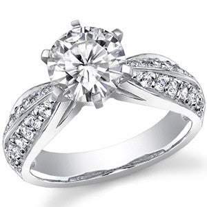 Round Brilliant Moissanite Engagement Ring Setting