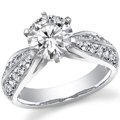 Round Brilliant Moissanite Engagement Ring Setting