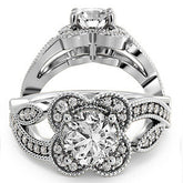 Floral Split Shank Engagement Ring