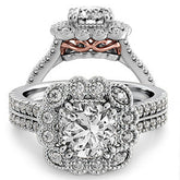 Floral Inspired Halo Engagement Ring