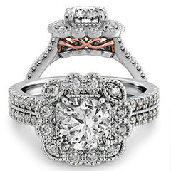 Floral Inspired Halo Engagement Ring