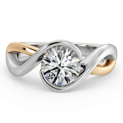 Round Moissanite Split Shank Bypass Ring