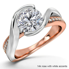 Semi Bezel Bypass Moissanite Engagement Ring