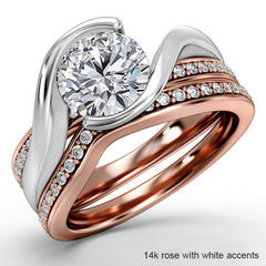 Semi Bezel Bypass Moissanite Engagement Ring