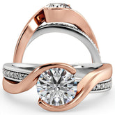 Semi Bezel Bypass Moissanite Engagement Ring