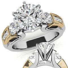Round Brilliant Moissanite Engagement Ring Setting 0.86ct