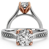 Tapered Milgrain Engagement Ring
