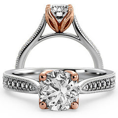 Tapered Milgrain Engagement Ring