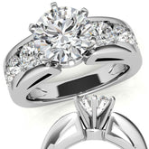 Round Brilliant Moissanite Engagement Ring Setting 2.4ct
