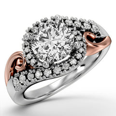 Modern Bypass Engagement Ring with Scroll Accents