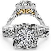 Floral-Inspired Moissanite Halo Engagement Ring