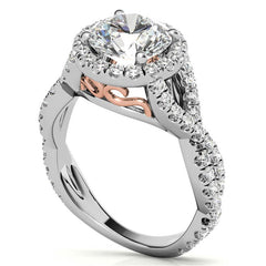 Split Shank Halo Engagement Ring
