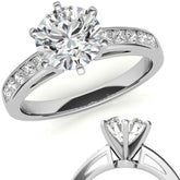Round Brilliant Moissanite Channel Engagement Ring 0.25ct