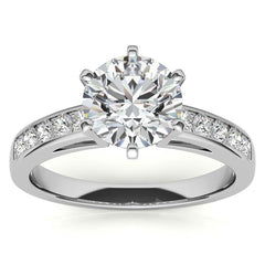 Round Brilliant Moissanite Channel Engagement Ring 0.25ct