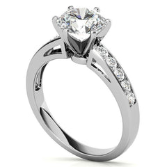 Round Brilliant Moissanite Channel Engagement Ring 0.25ct