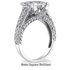 Princess Antique Moissanite Engagement Ring