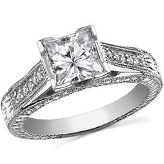 Princess Antique Moissanite Engagement Ring