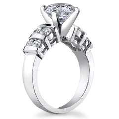 3.5mm Round Brilliant Moissanite Engagement Ring Setting 0.50ct