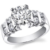 3.5mm Round Brilliant Moissanite Engagement Ring Setting 0.50ct