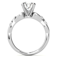 Round Brilliant Moissanite Floral Engagement Ring