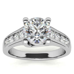 Channel Trellis Moissanite Engagement Ring