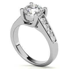 Channel Trellis Moissanite Engagement Ring
