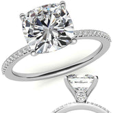 Cushion Moissanite Petite Engagement Ring