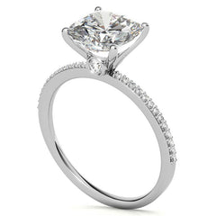 Cushion Moissanite Petite Engagement Ring